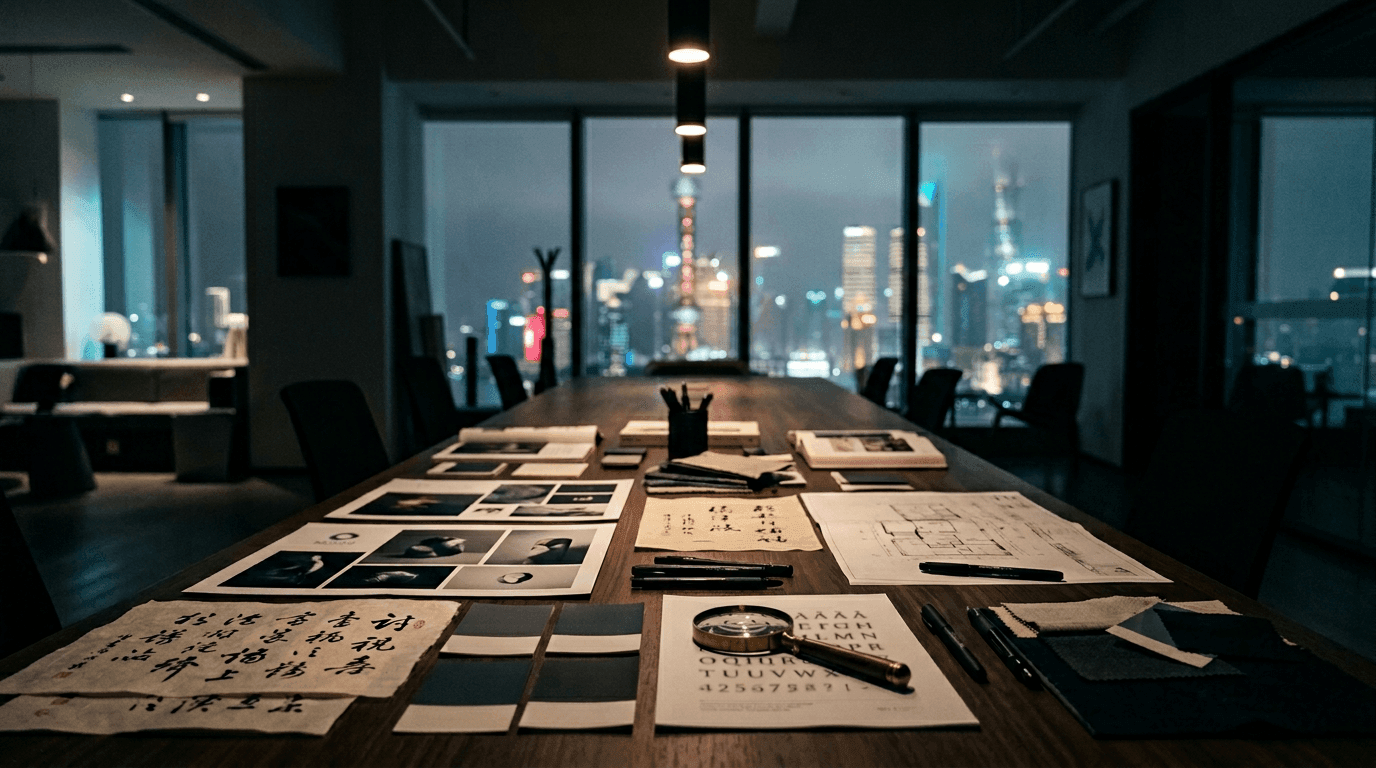 Brand assets in market, packaging and visual identity on display