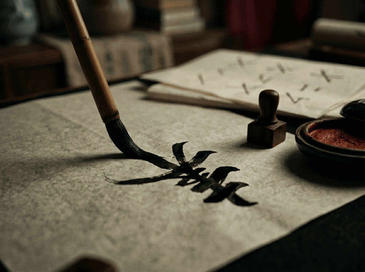 Chinese brand naming exploration with characters and notes
