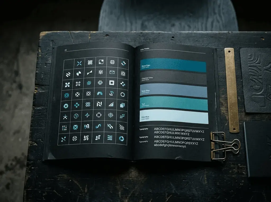 Brand identity boards adapted for the Chinese market, type and color samples