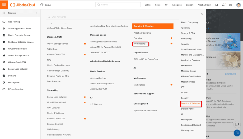 alibaba-cloud-web-hosting