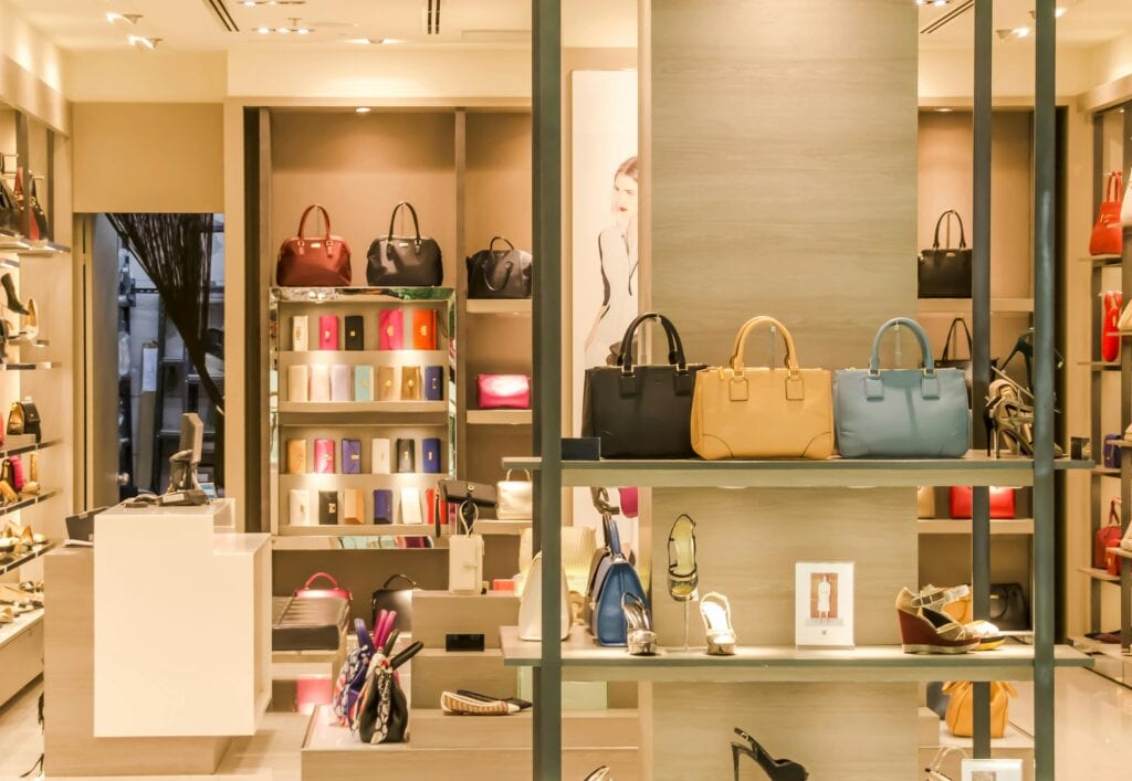 Luxury shopping and social media concept