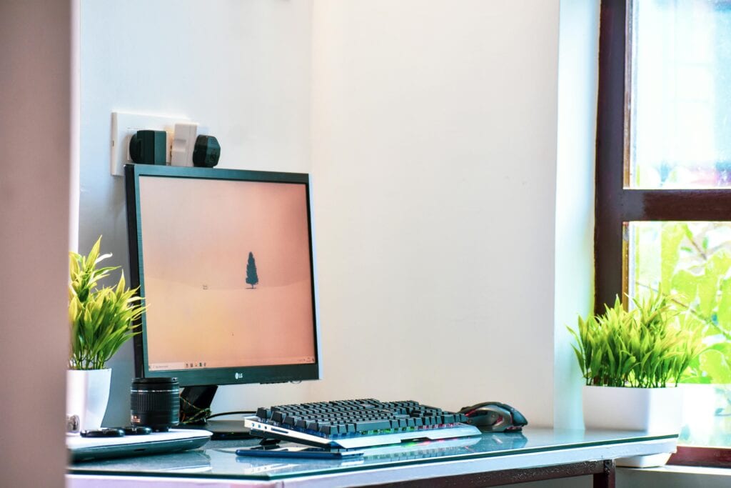 Professional workspace with modern computer equipment