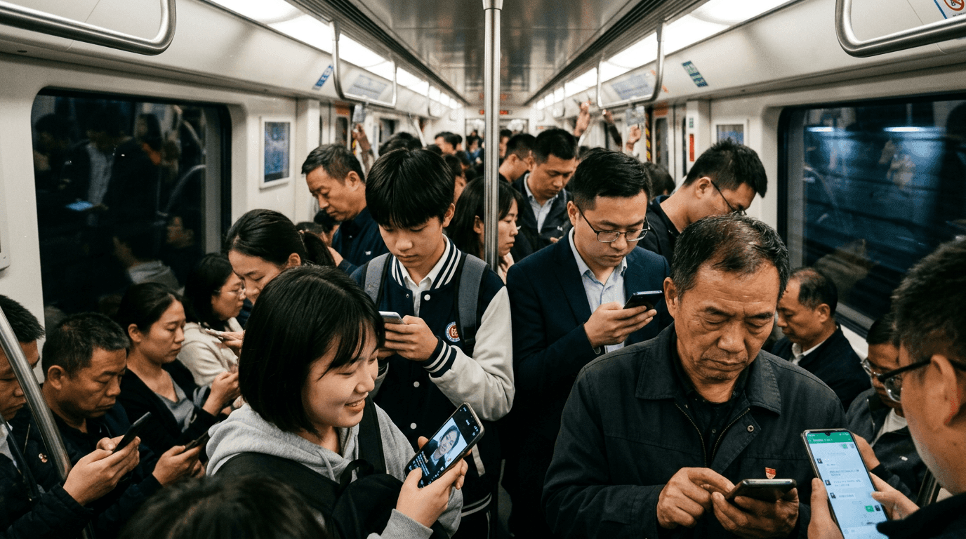 Grille des plateformes e-commerce et sociales chinoises affichées sur des écrans de smartphone
