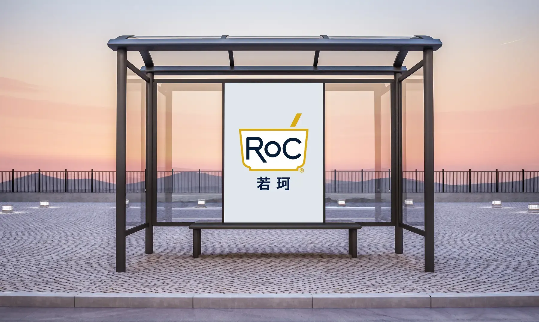 ROC Skincare bus shelter advertising concept
